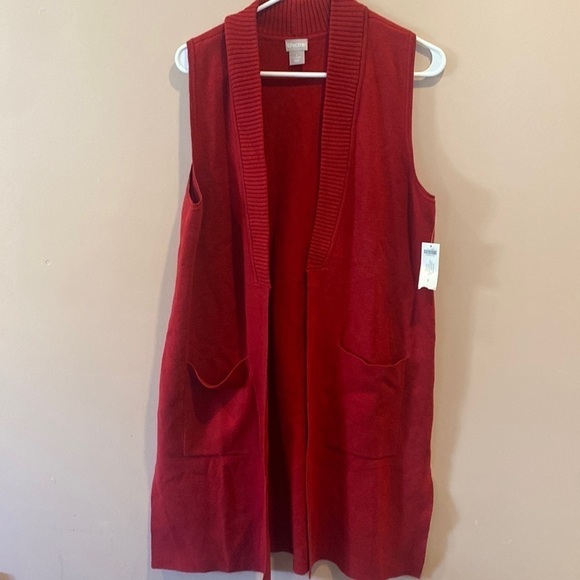 NWT Chicos vest sweater in red - Picture 1 of 6